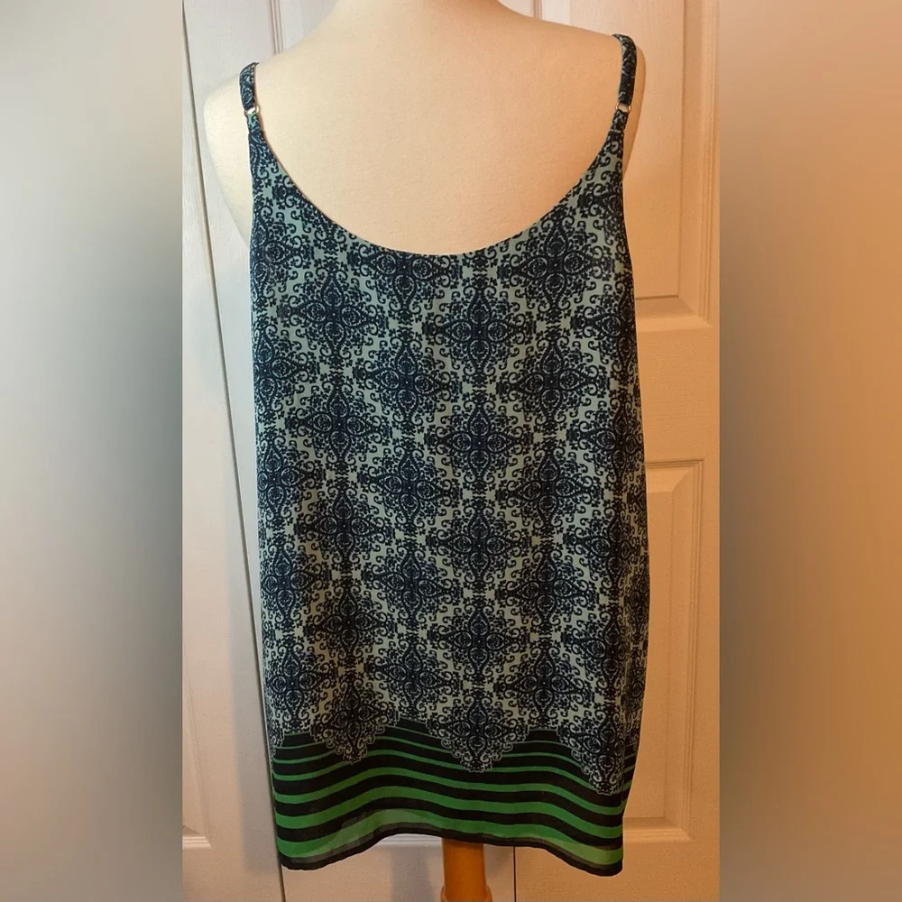 CAbi Sleeveless Blue Green Dress Size Large‎
